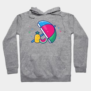 Umbrella With Pineapple And Watermelon Cartoon Hoodie